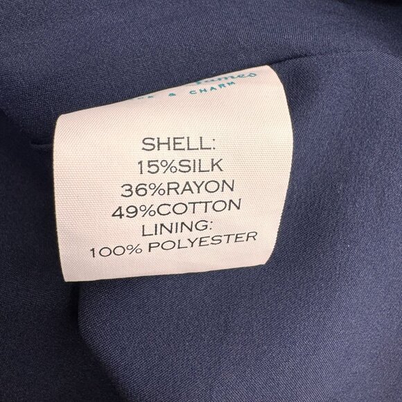 Draper James Dress Women 8 Fit Flare Dark Floral Square Neckline Zip Preppy Silk - Picture 4 of 8